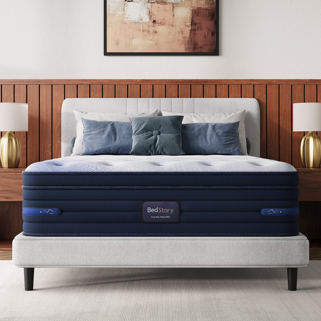 Firm Cooling Hybrid Mattress with Advanced Support - Blue