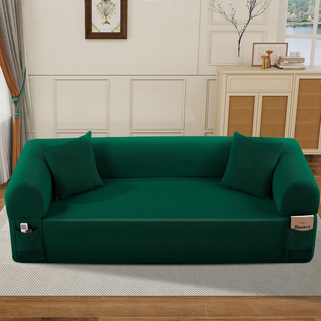 Spring Sofa with High-Quality Fabric - Green