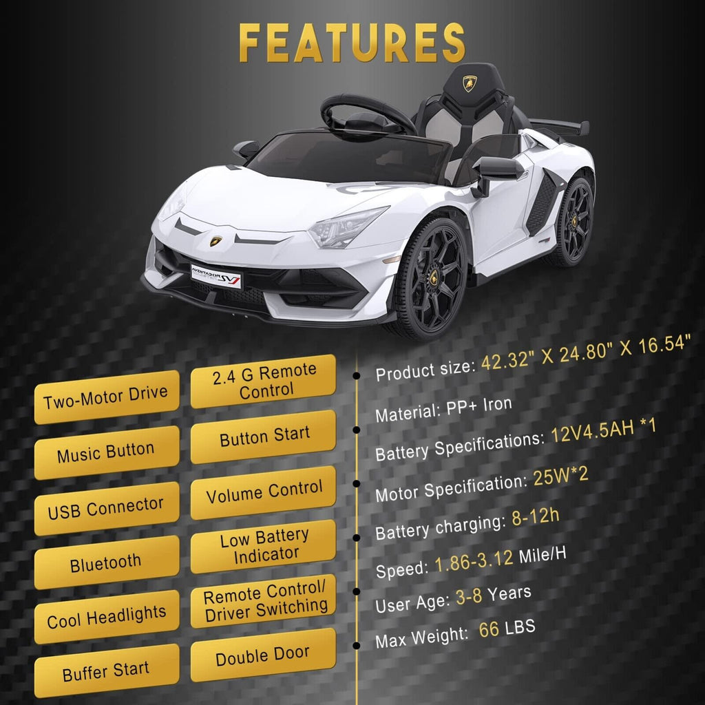 Licensed Lamborghini McLaren 12V Electric Ride-On Car for Kids with Remote Control