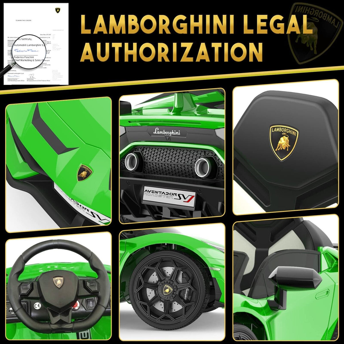 Licensed Lamborghini McLaren 12V Electric Ride-On Car for Kids with Remote Control