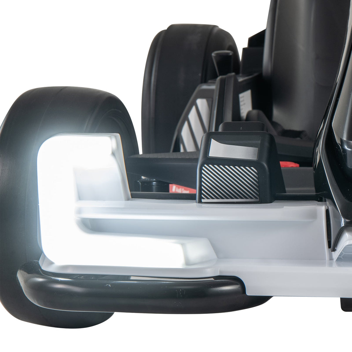 24V Kids Go Kart Licensed Audi Adjustable Ride on Racing Toy with Horn-Black & White