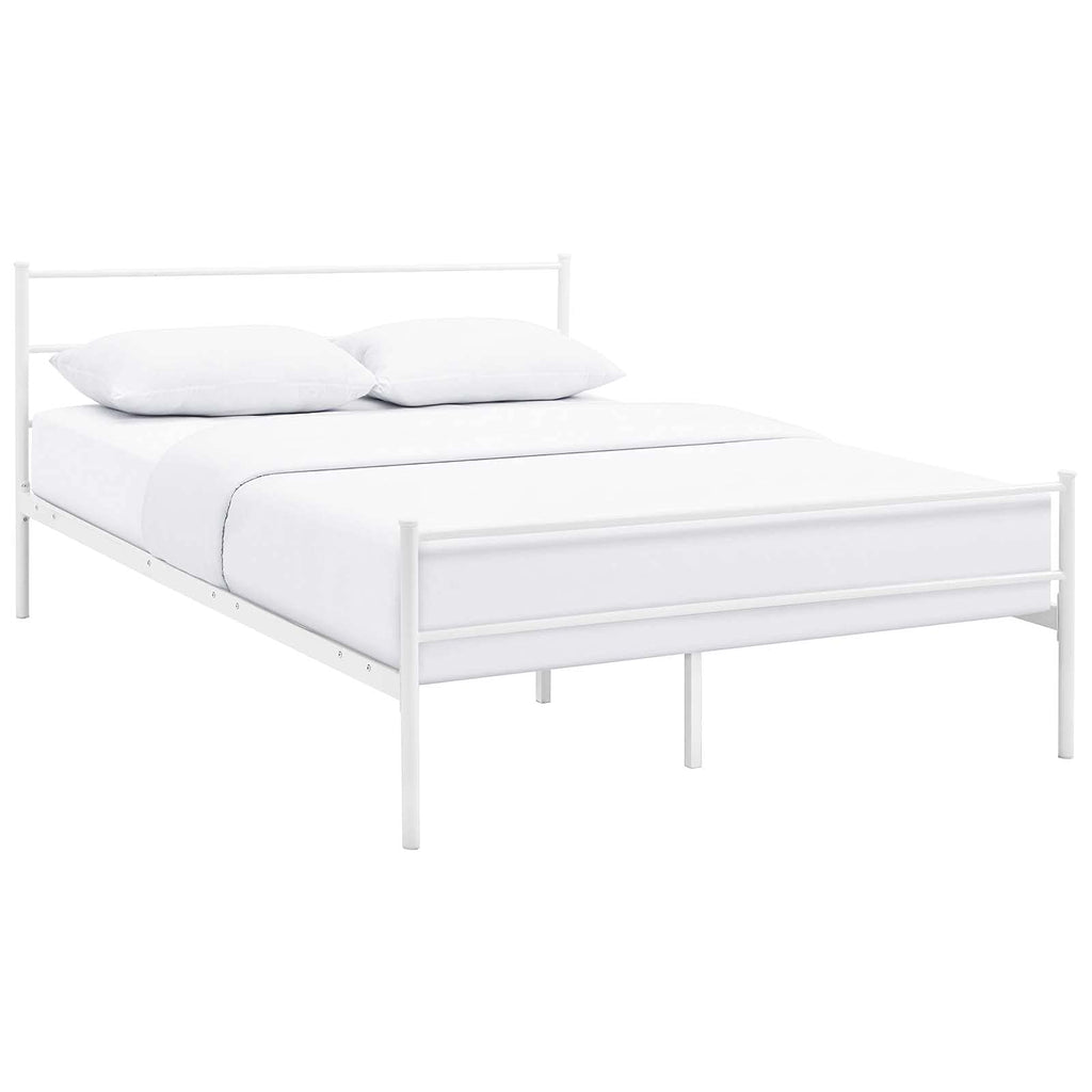 CasaFoyer Alina Platform Full Bed Frame | Rustic Charm | Sturdy Steel Frame | 1323 lbs Weight Capacity | No Box Spring Needed | Compatible with Memory Foam, Spring, Latex, Hybrid Mattresses | Mattress not included