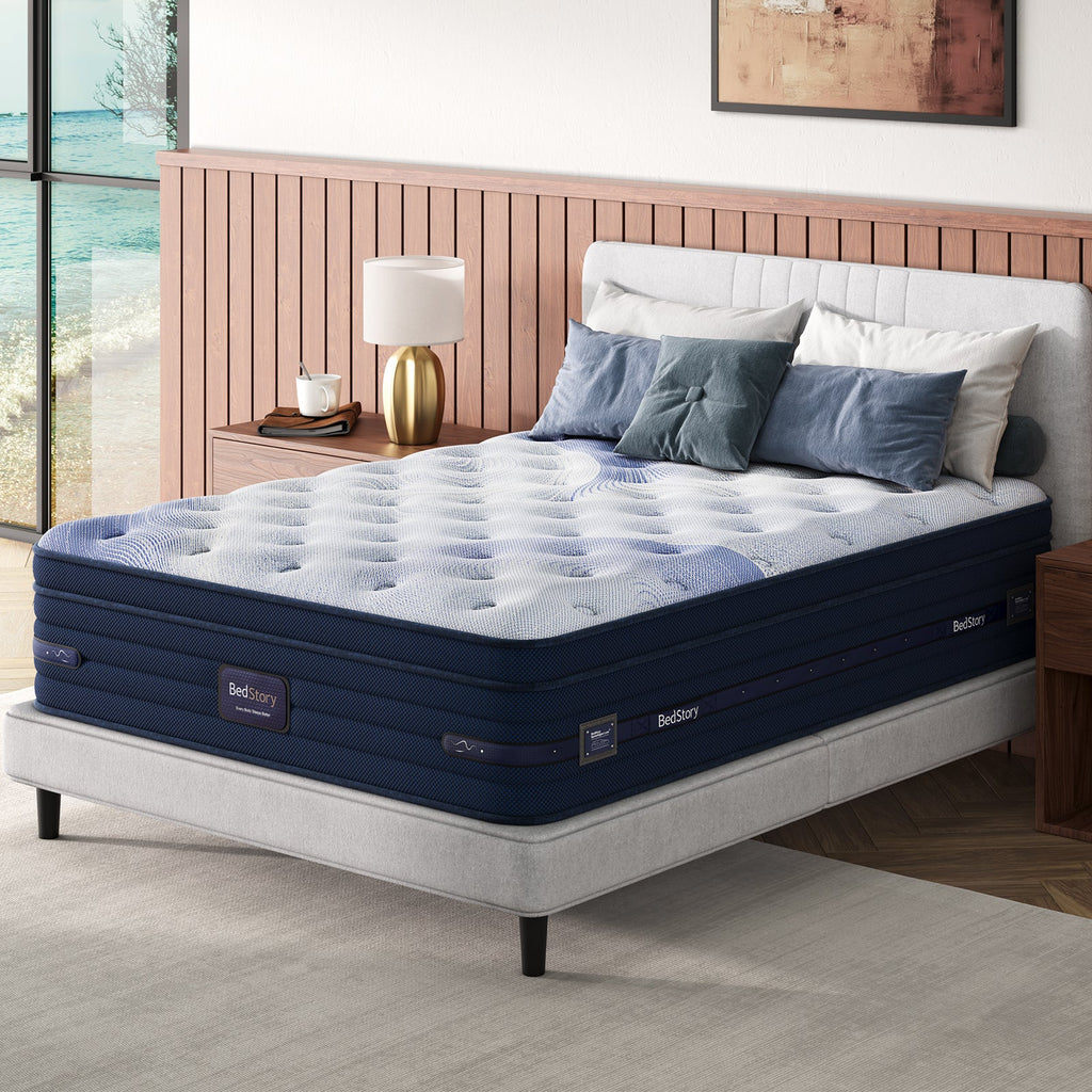 Spine Align Pro 14" Firm Hybrid Mattress with Cooling Gel – Blue