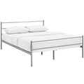 CasaFoyer Alina Platform Queen Bed | Rustic Charm meets Modern Decor | Holds 1323 lbs | No Box Spring Needed | Fits Memory Foam, Spring, Latex, Hybrid Mattresses | Gray