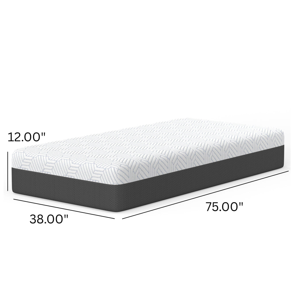 Pur Chill 12" Soft Hybrid Mattress with Phase Change Cooling Fabric - White