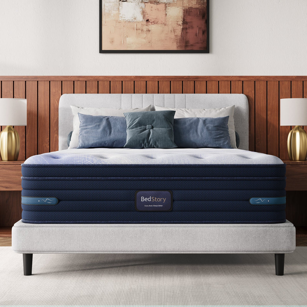 Firm Hybrid Full Mattress with Cooling Technology - Blue