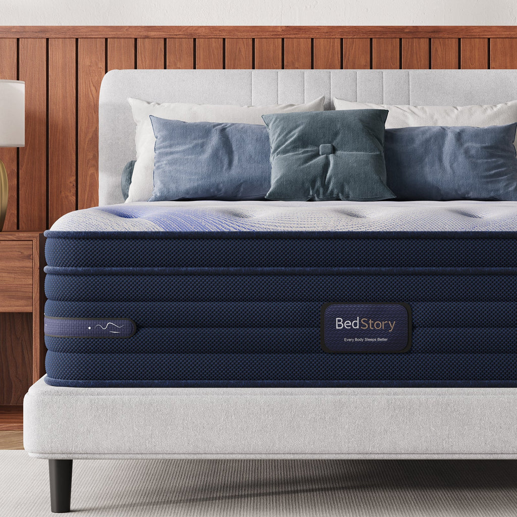 Spine Align Pro 14" Firm Hybrid Mattress with Cooling Gel – Blue