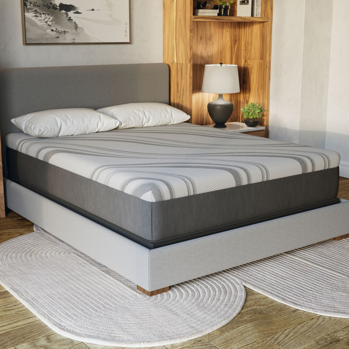 12" Pro Gel Hybrid Medium Mattress with Cooling Gel Memory Foam - Dark Gray