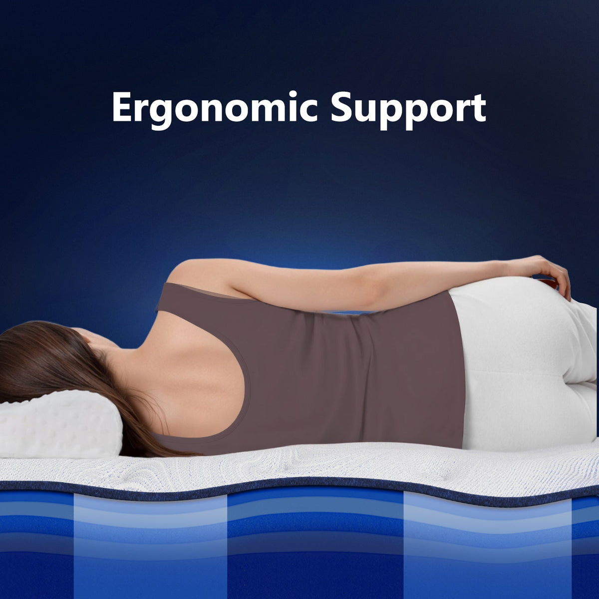Firm Cooling Hybrid Mattress with Advanced Support - Blue