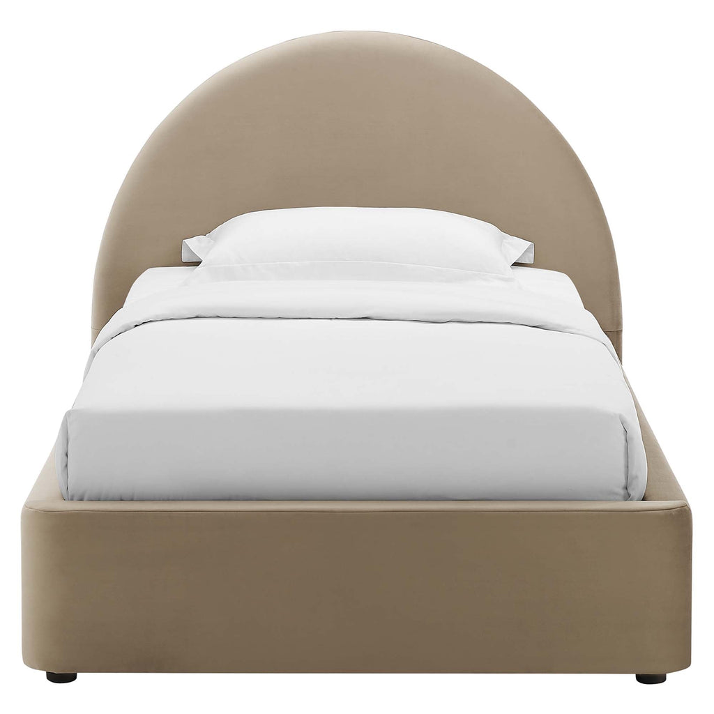 Resort Performance Velvet Arched Round Platform Bed by Modway
