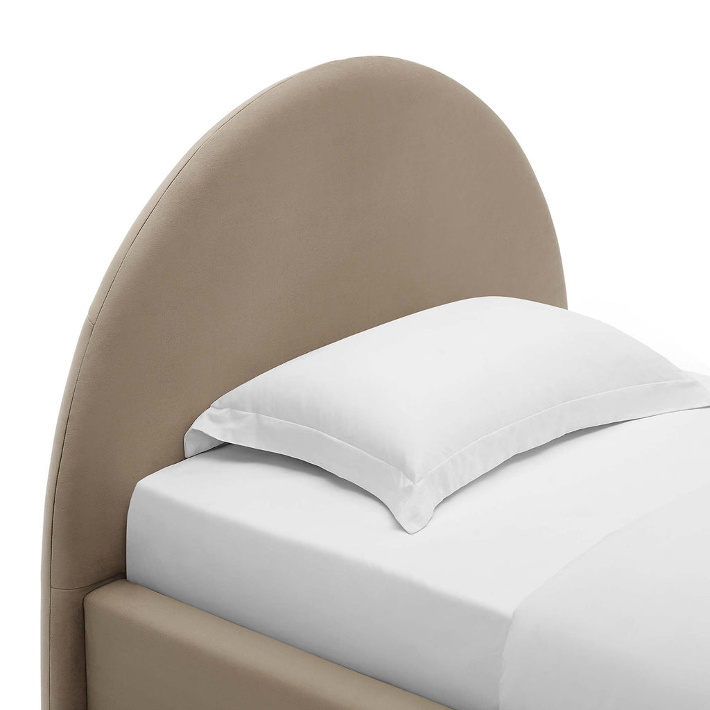 Resort Performance Velvet Arched Round Platform Bed by Modway