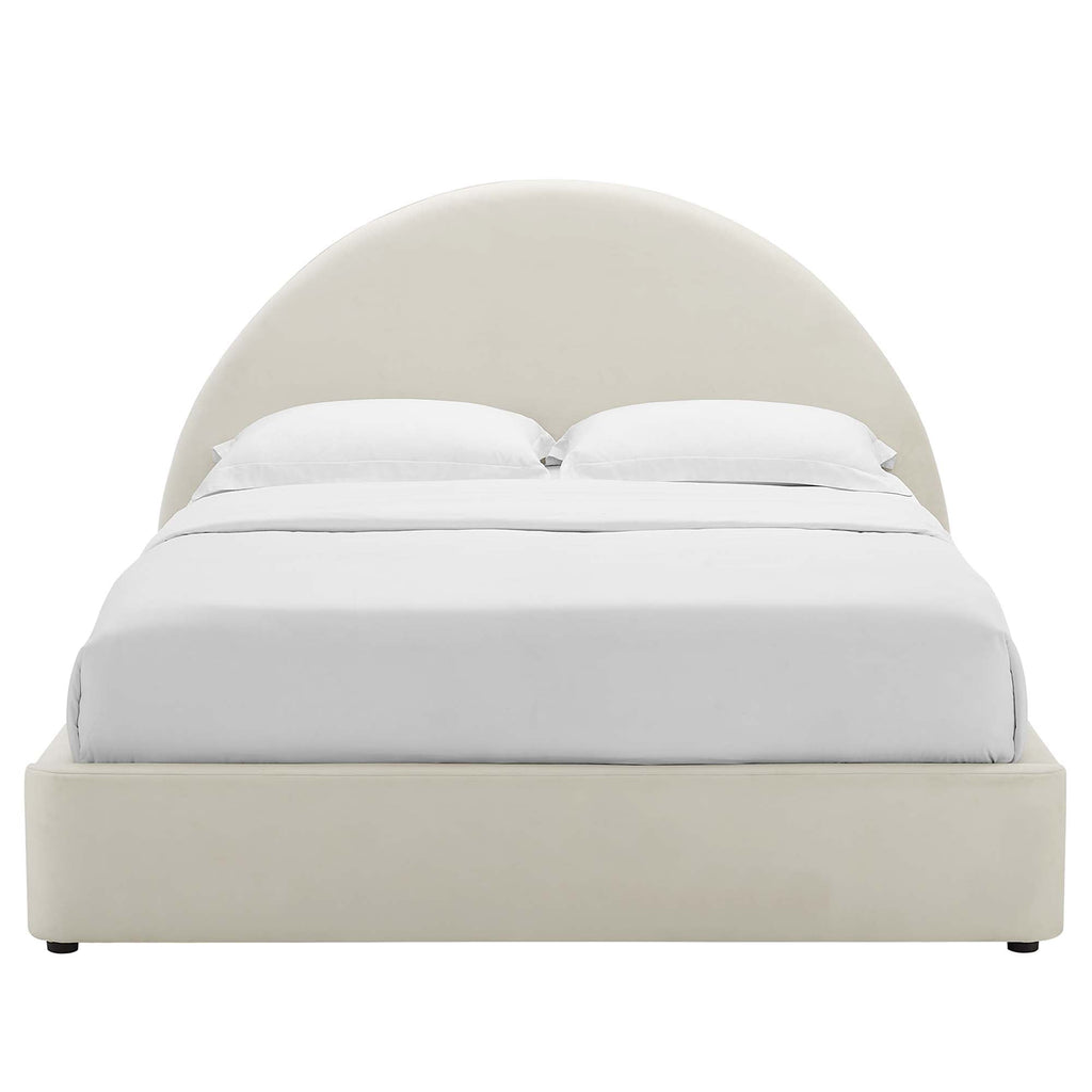 Resort Performance Velvet Arched Round Platform Bed by Modway