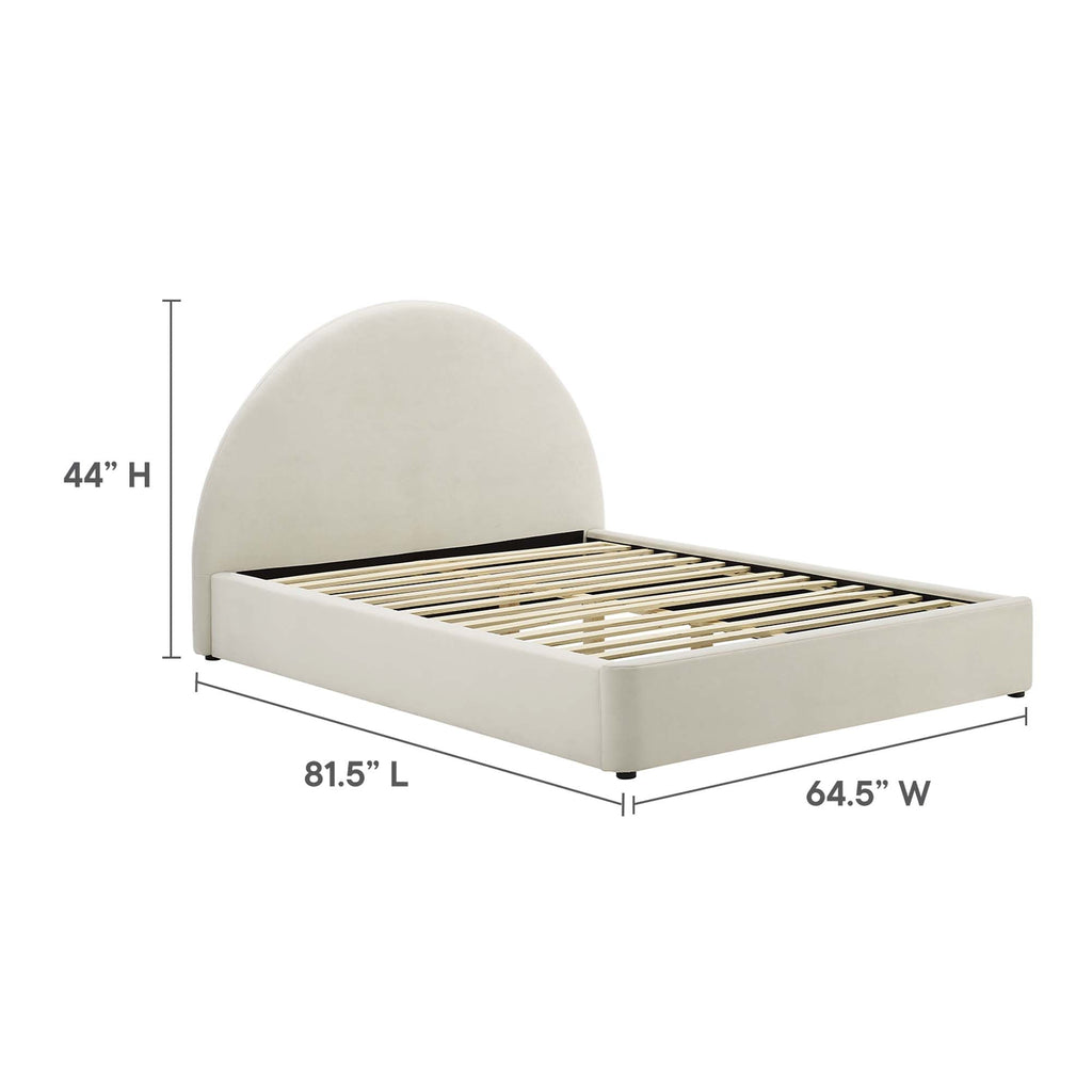 Resort Performance Velvet Arched Round Platform Bed by Modway