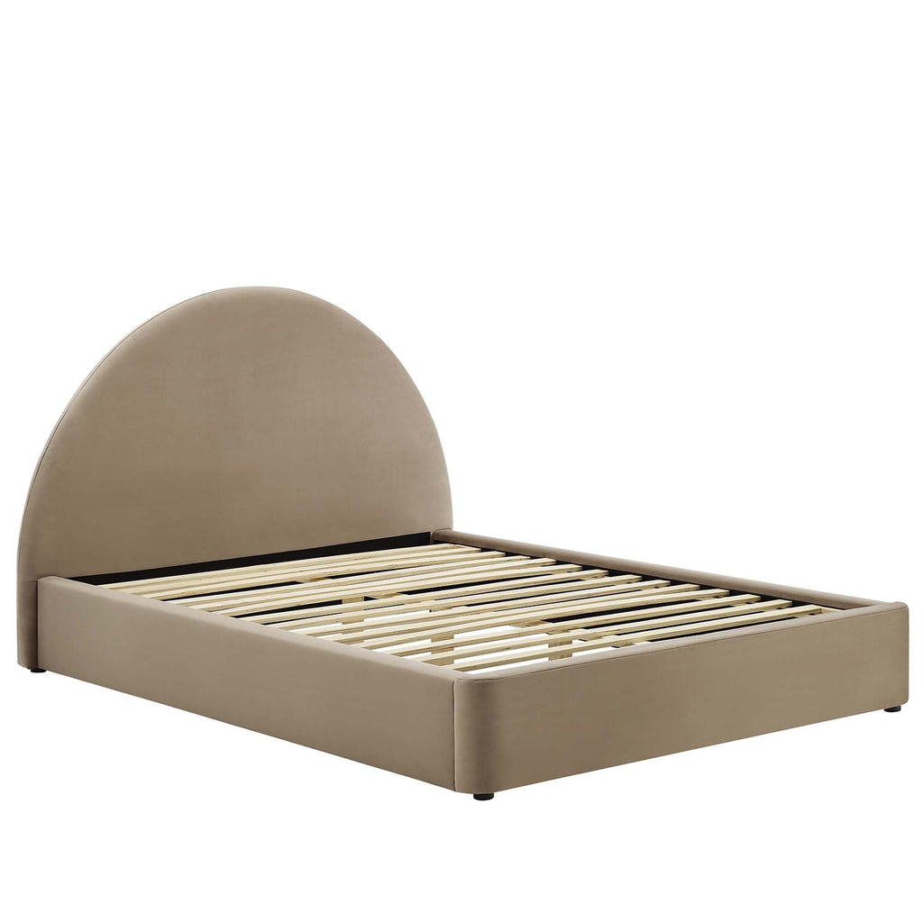 Resort Performance Velvet Arched Round Platform Bed by Modway