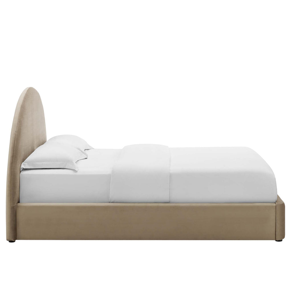 Resort Performance Velvet Arched Round Platform Bed by Modway