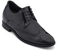 CALTO - Y10655 - 2.8 Inches Taller (Black) - Wingtip Oxford Dress Shoe