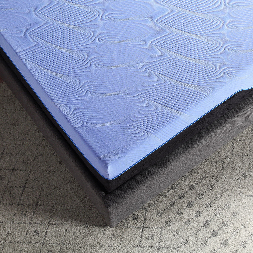 12" Hybrid Memory Foam Mattress with Cooling Gel and Coil Support - Light Blue