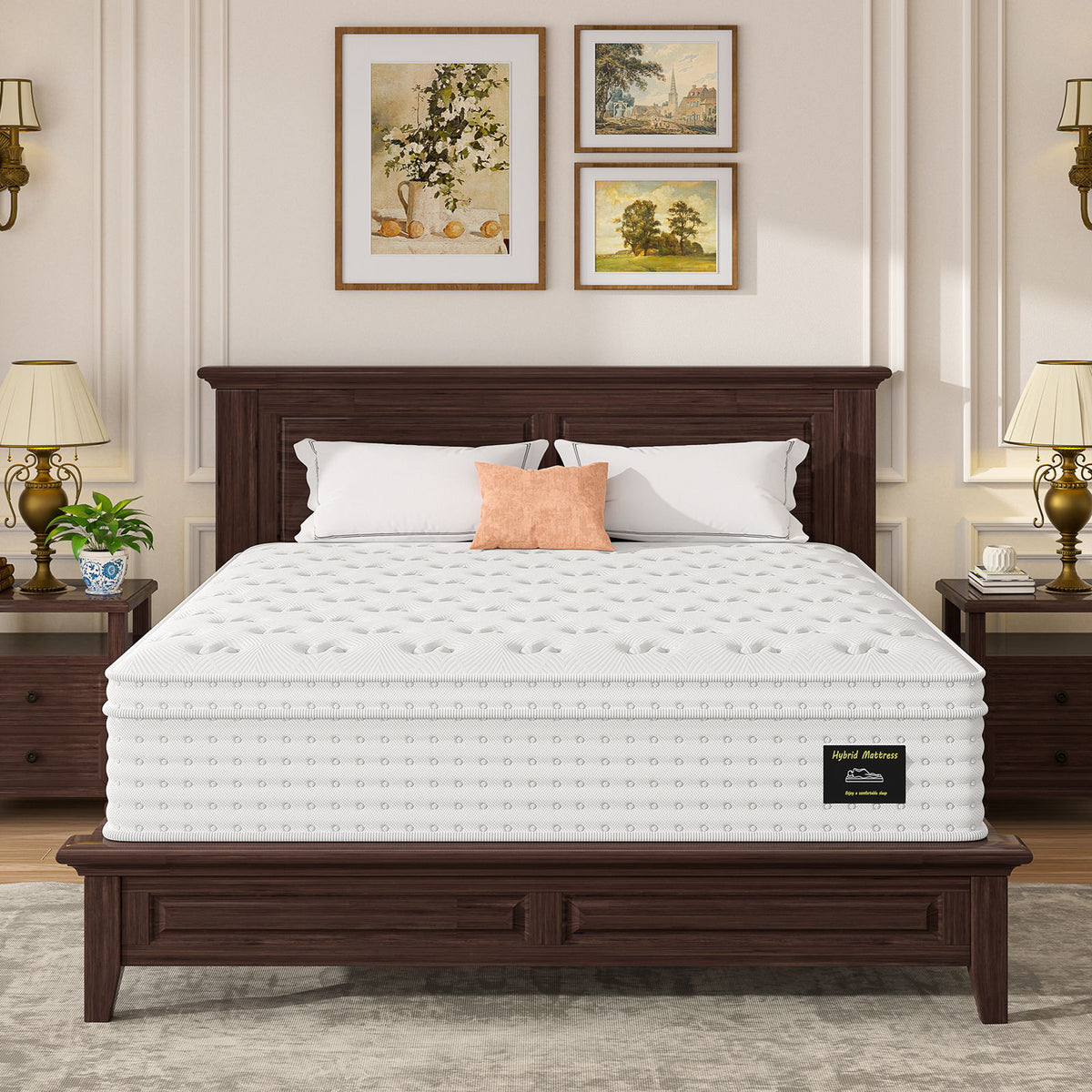 14" Hybrid Mattress with Memory Foam & Pocket Springs - White
