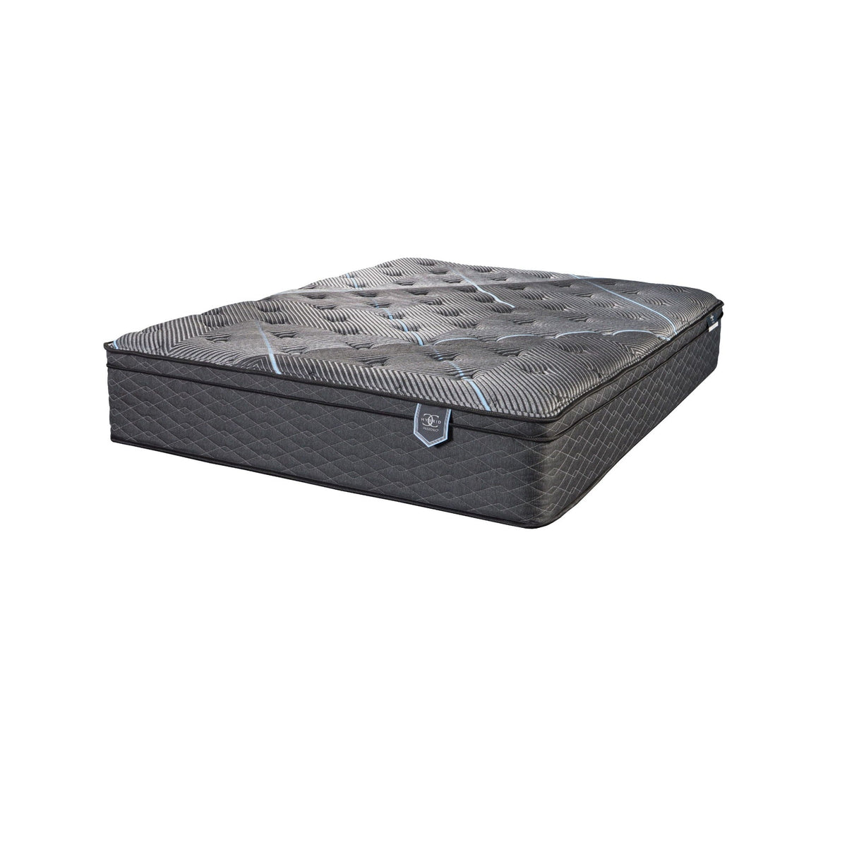 Hybrid Restful Nights Plush Mattress with 12 Piece Comfort Bedding Pack - Dark Gray