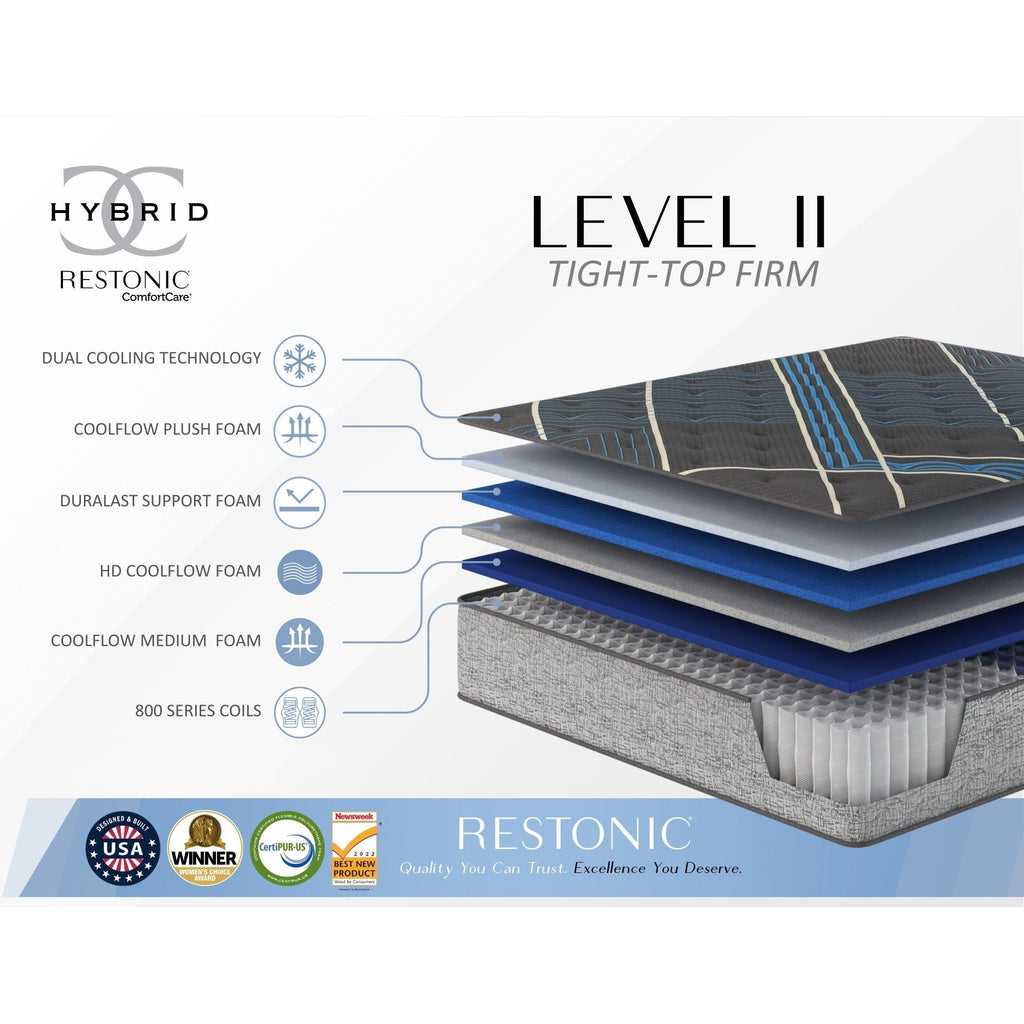 14" Hybrid Mattress with Firm Comfort and Cooling Technology - Dark Gray