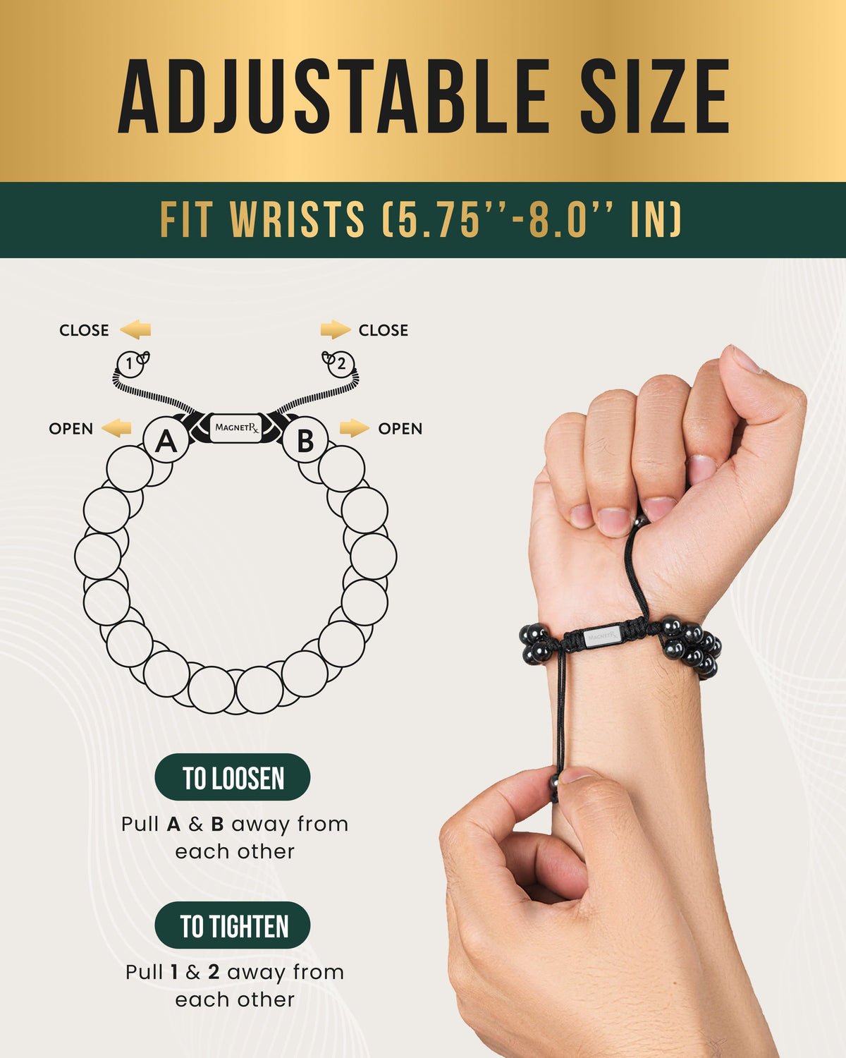 High Power Magnetic Hematite Bracelet Double Row
