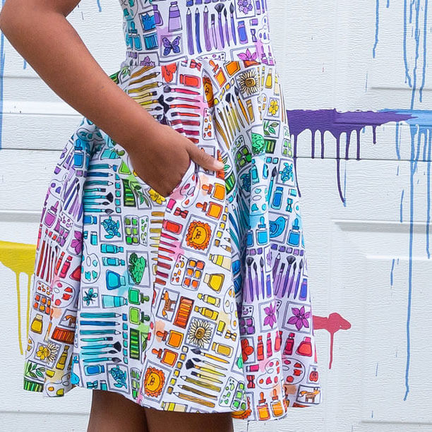 "Smarty Paints" Rainbow Art Supplies Super Twirler Dress with Pockets