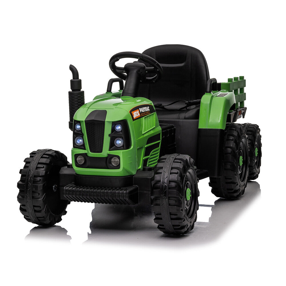 Kids Ride-On Tractor with Trailer, 3-Speed Adjustable Power and MP3 Display