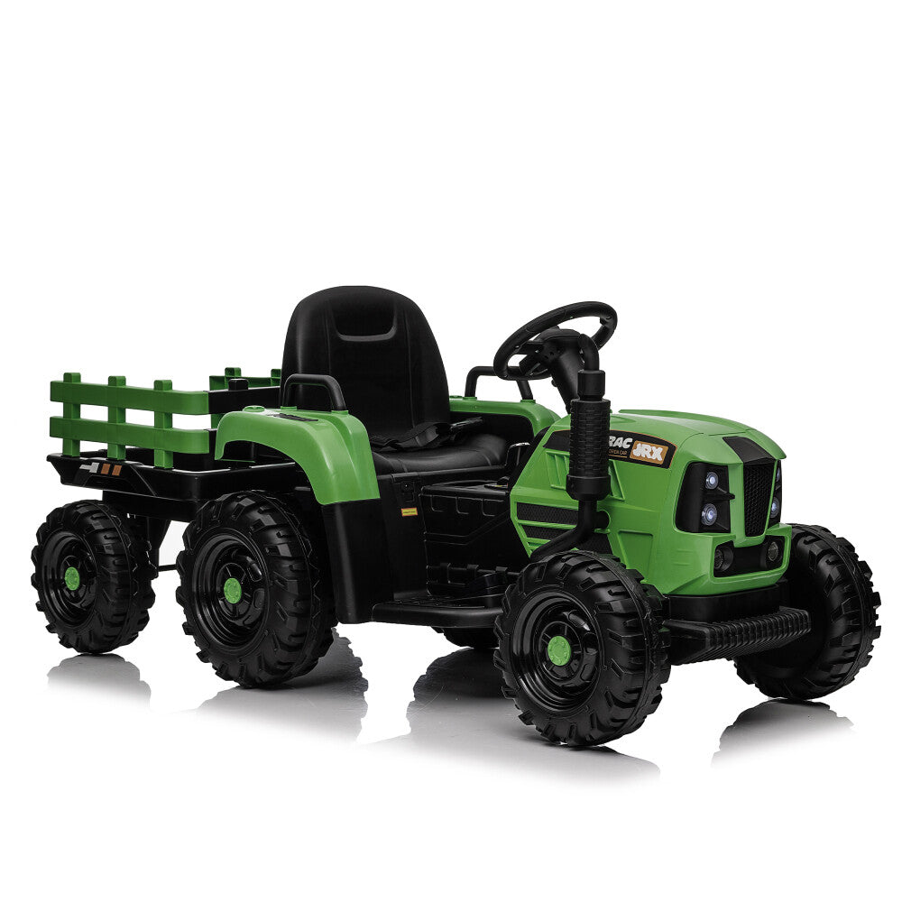 Kids Ride-On Tractor with Trailer, 3-Speed Adjustable Power and MP3 Display