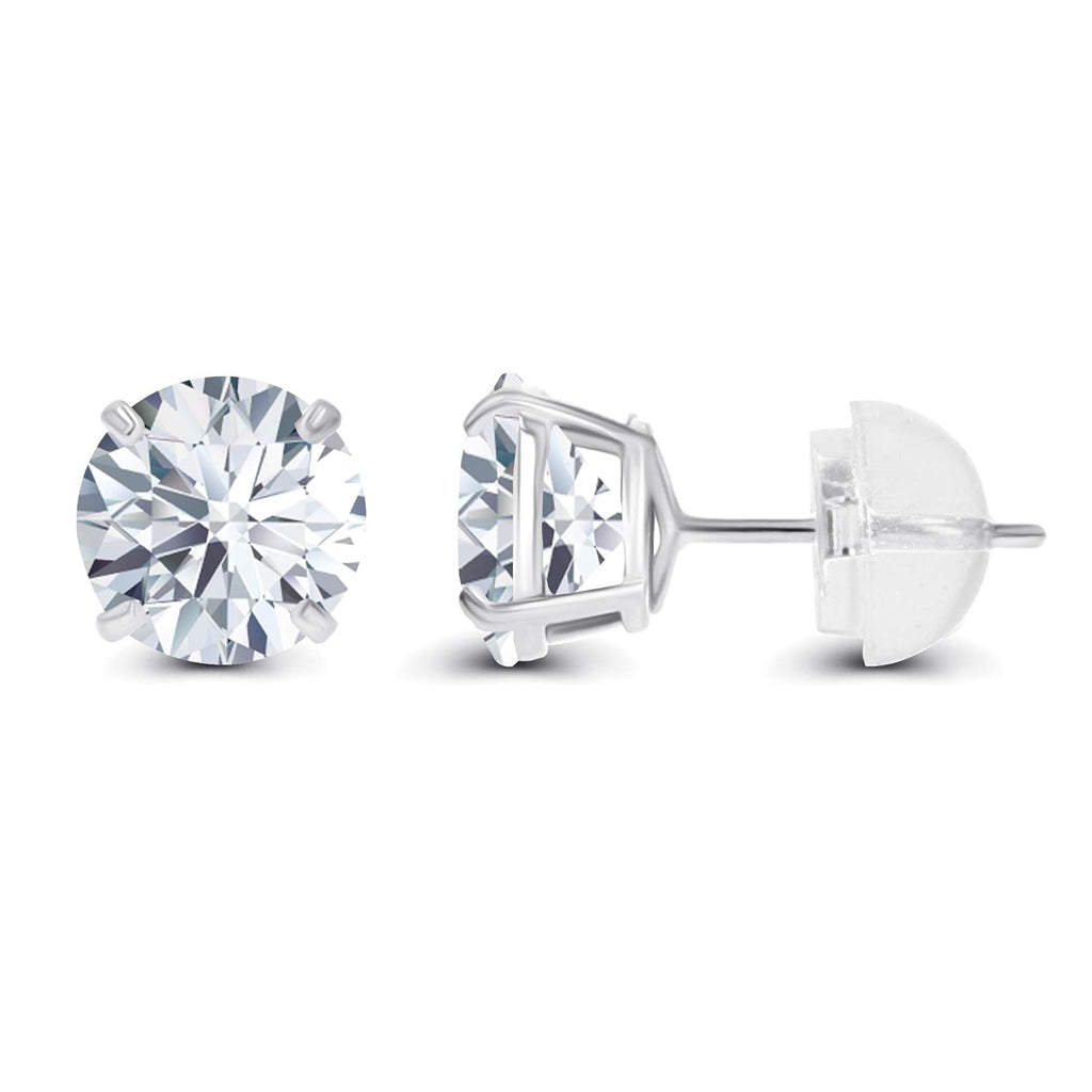2.00 CTW AGI Certified Lab-Grown Diamond Stud Earrings in Solid 14K Gold - G Color, VS Clarity