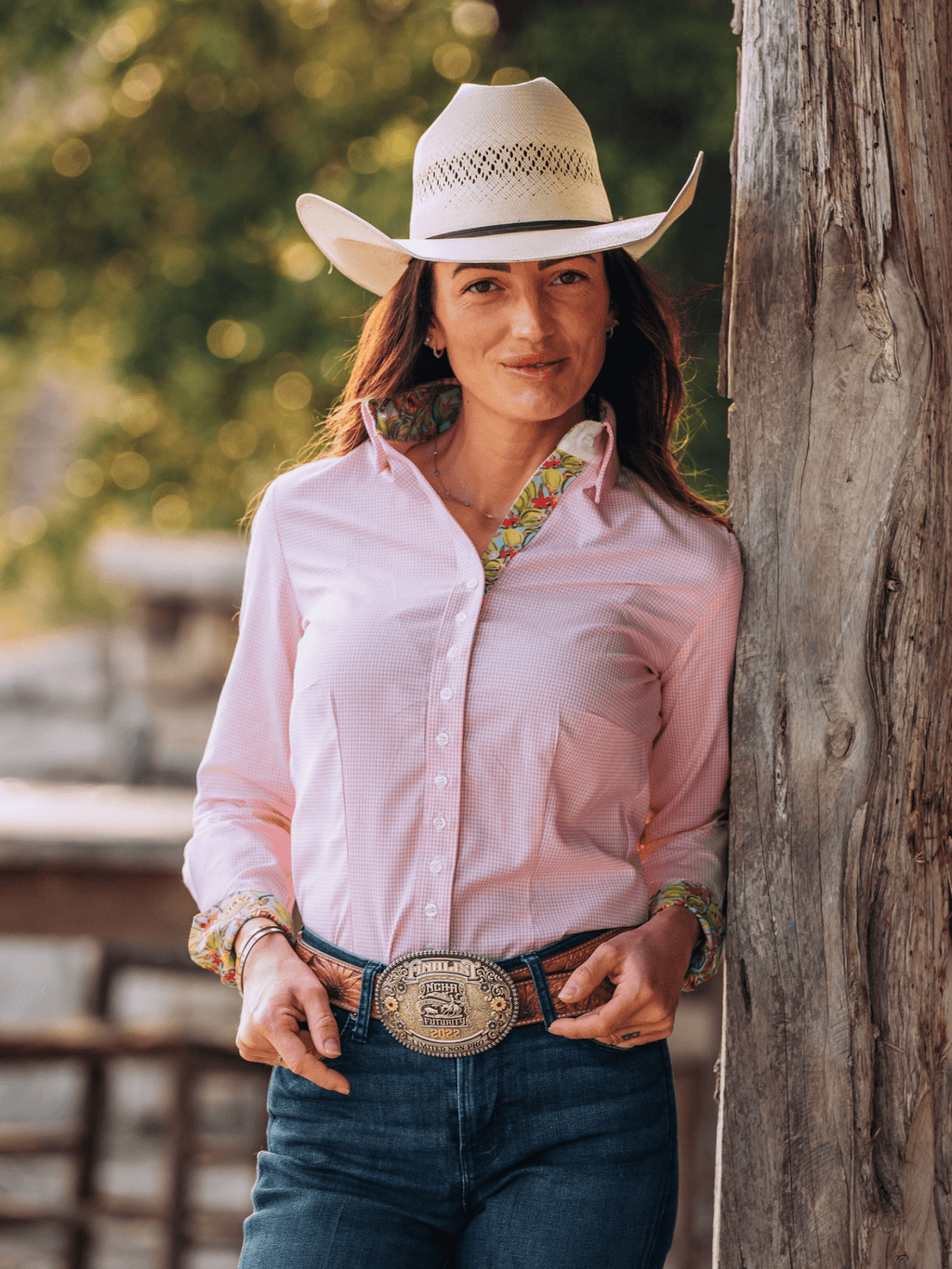 Pink Gingham Women's Western Shirt | Core Collection